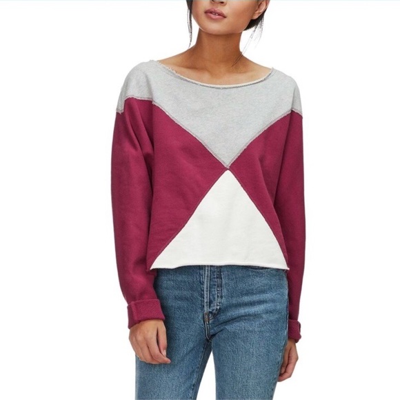 Free People Tops - Free People Montauk Sweatshirt fresh fig comboNWOT